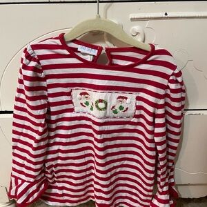 Vive La Fête 4T EUC Smocked Tee Long Sleeve with Ruffle